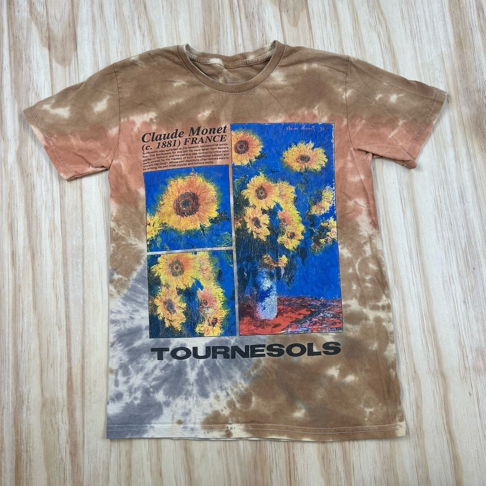 Tournesols Claude‎ Monet France Men's Tie Dye Shirt Tee Size S Artist
